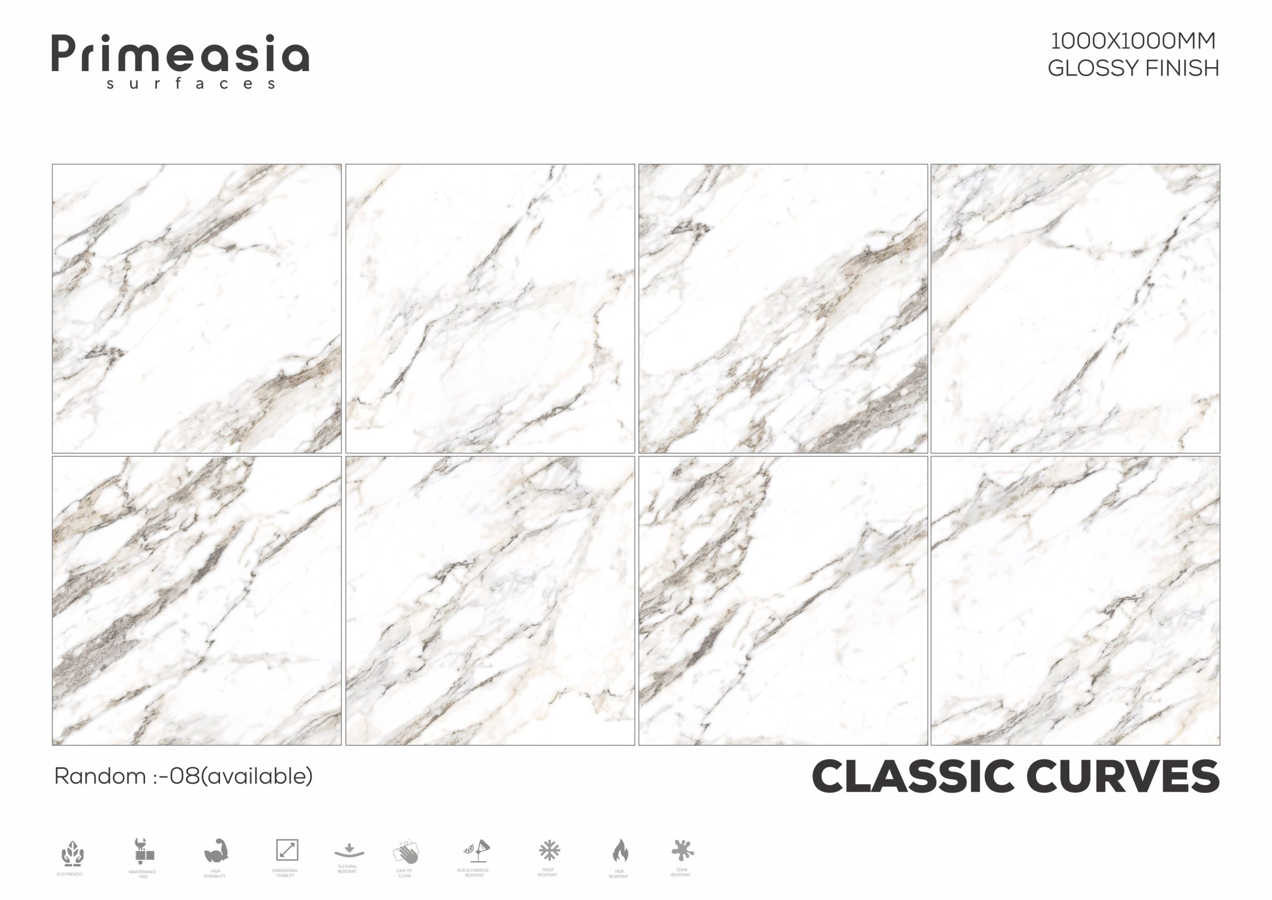 1000X1000 MM CLASSIC CURVES Glazed Polished Porcelain Tiles Manufacturer in India