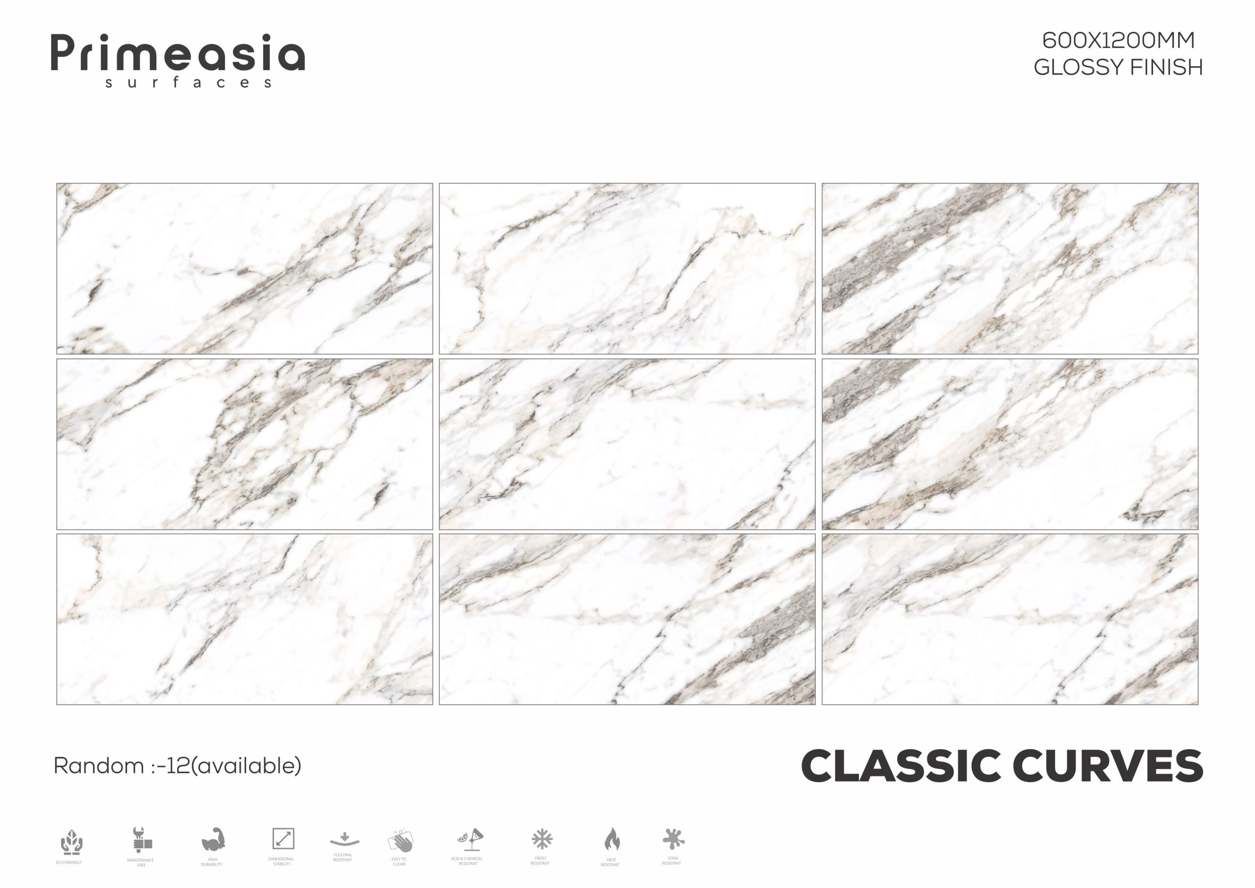 600X1200 MM CLASSIC CURVES Glazed Polished Porcelain Tiles Manufacturer in India