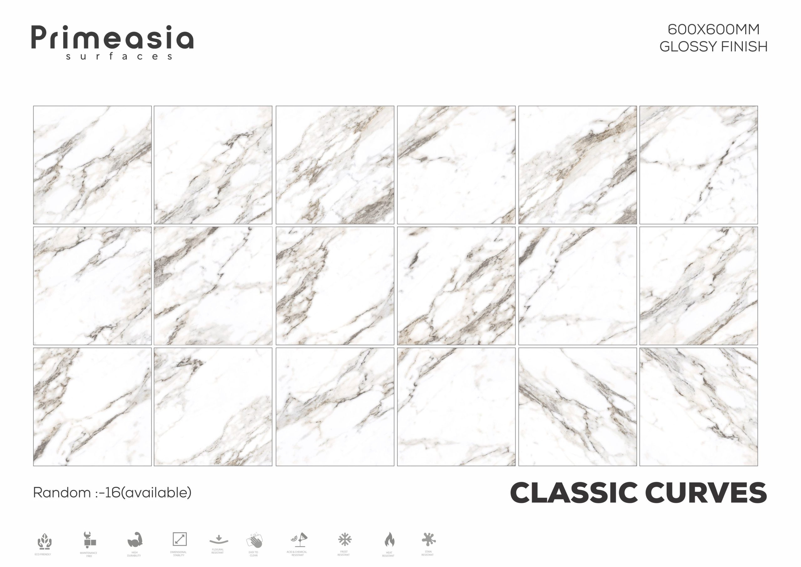 600X600 MM CLASSIC CURVES Glazed Polished Porcelain Tiles Manufacturer in India