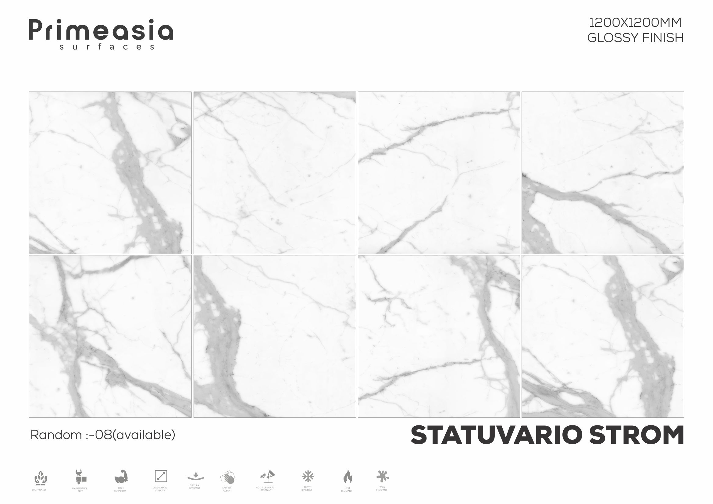 1200x1200 MM Statuvario Strom Glazed Polished Porcelain Tiles Manufacturer in India