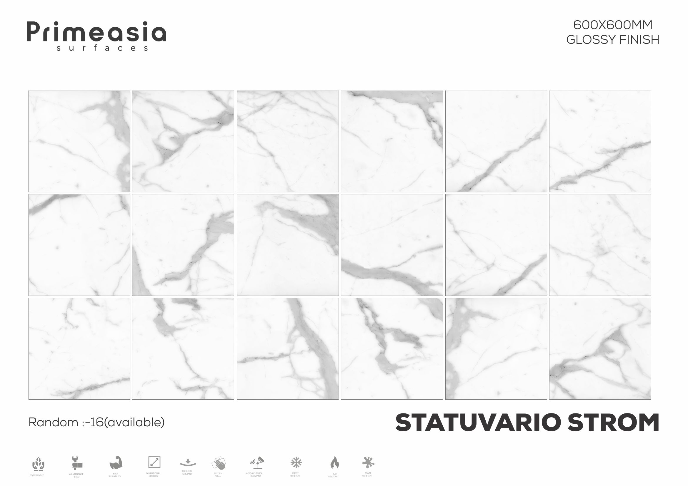 600x600 MM Statuvario Strom Glazed Polished Porcelain Tiles Manufacturer in India