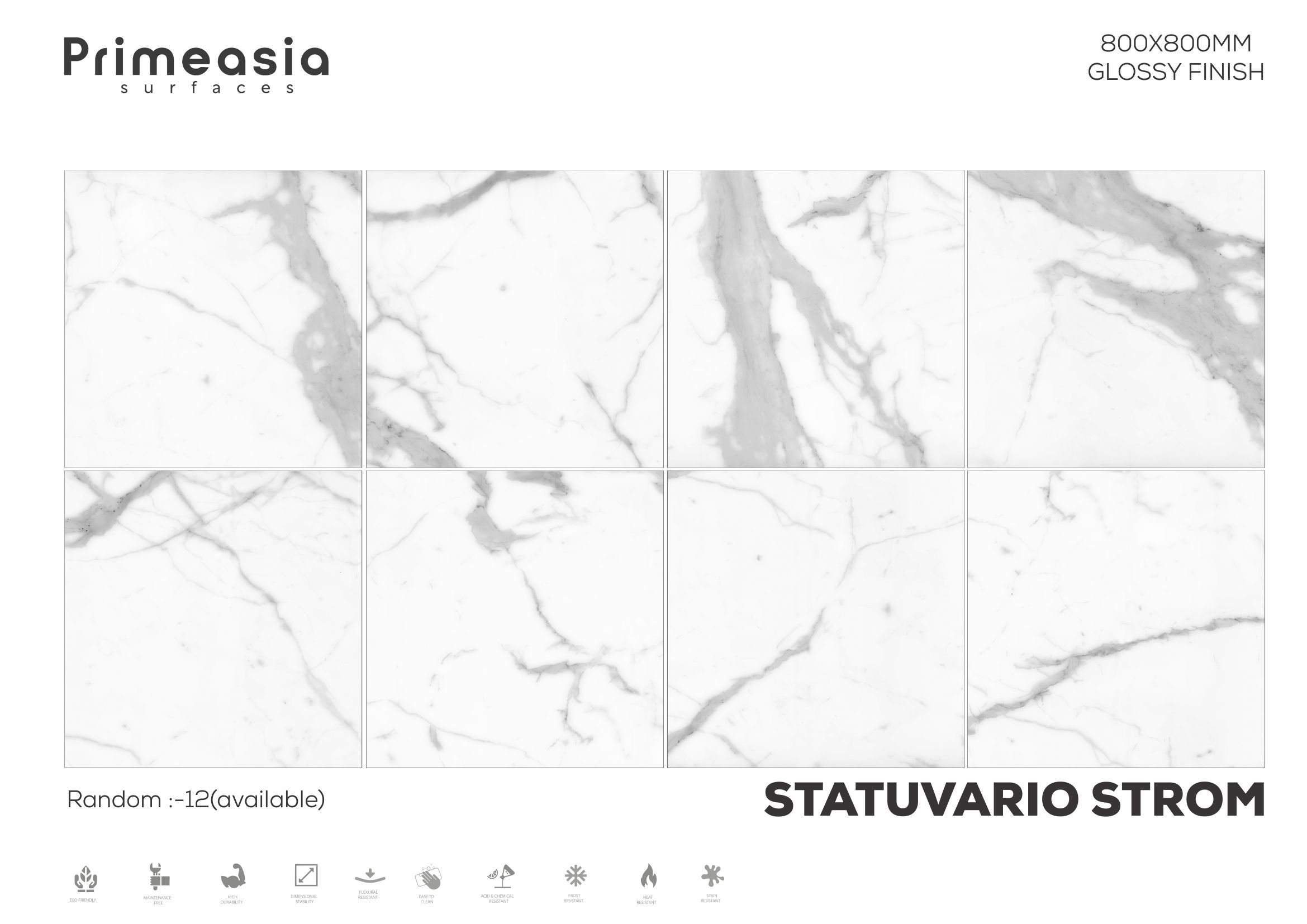 800x800 MM Statuvario Strom Glazed Polished Porcelain Tiles Manufacturer in India