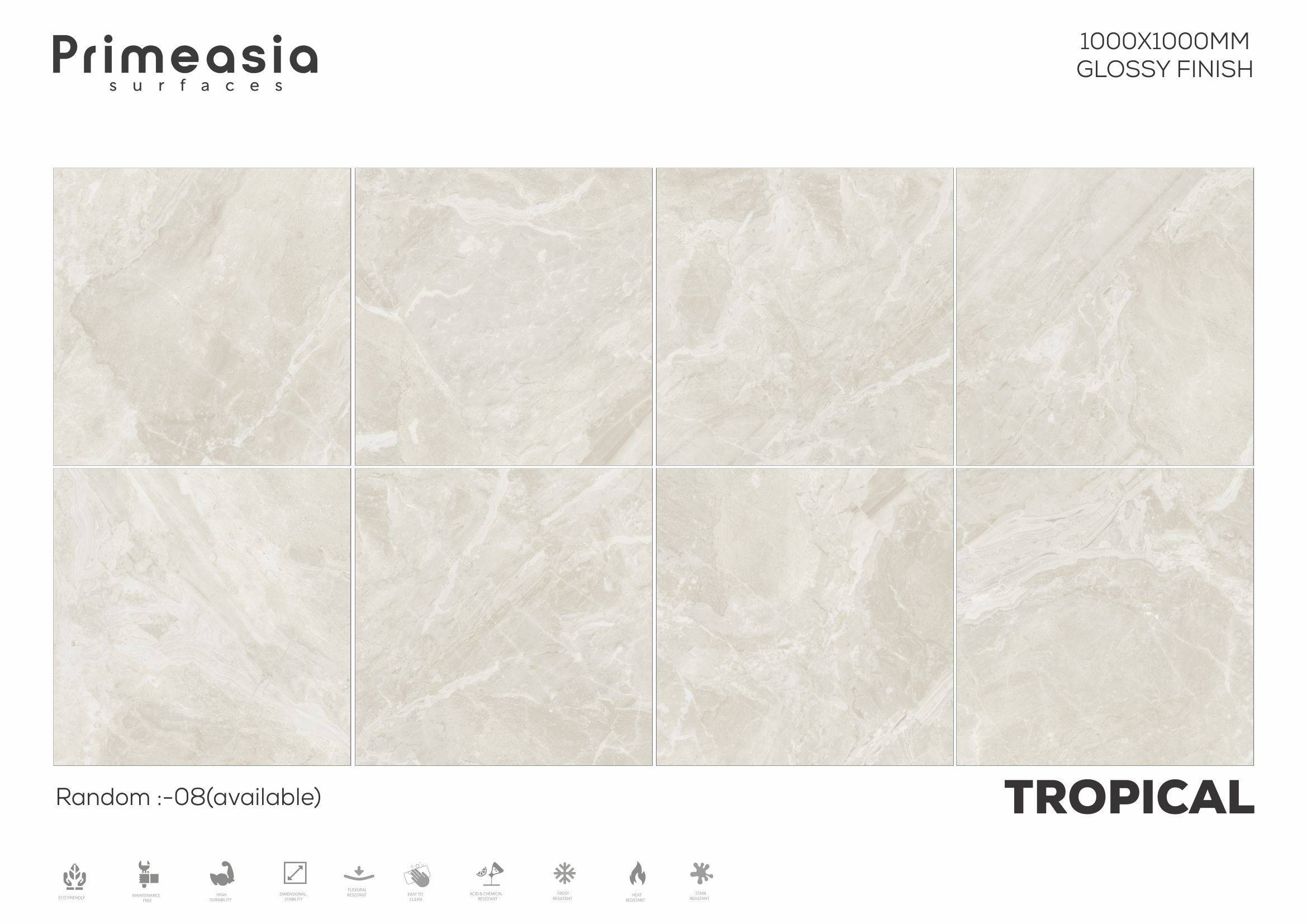 1000x1000 MM TROPICAL Glazed Polished Porcelain Tiles Manufacturer in India