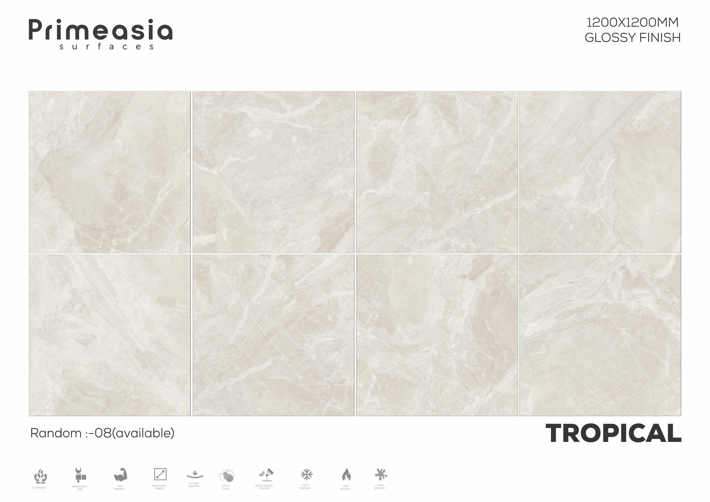 1200x1200 MM TROPICAL Glazed Polished Porcelain Tiles Manufacturer in India