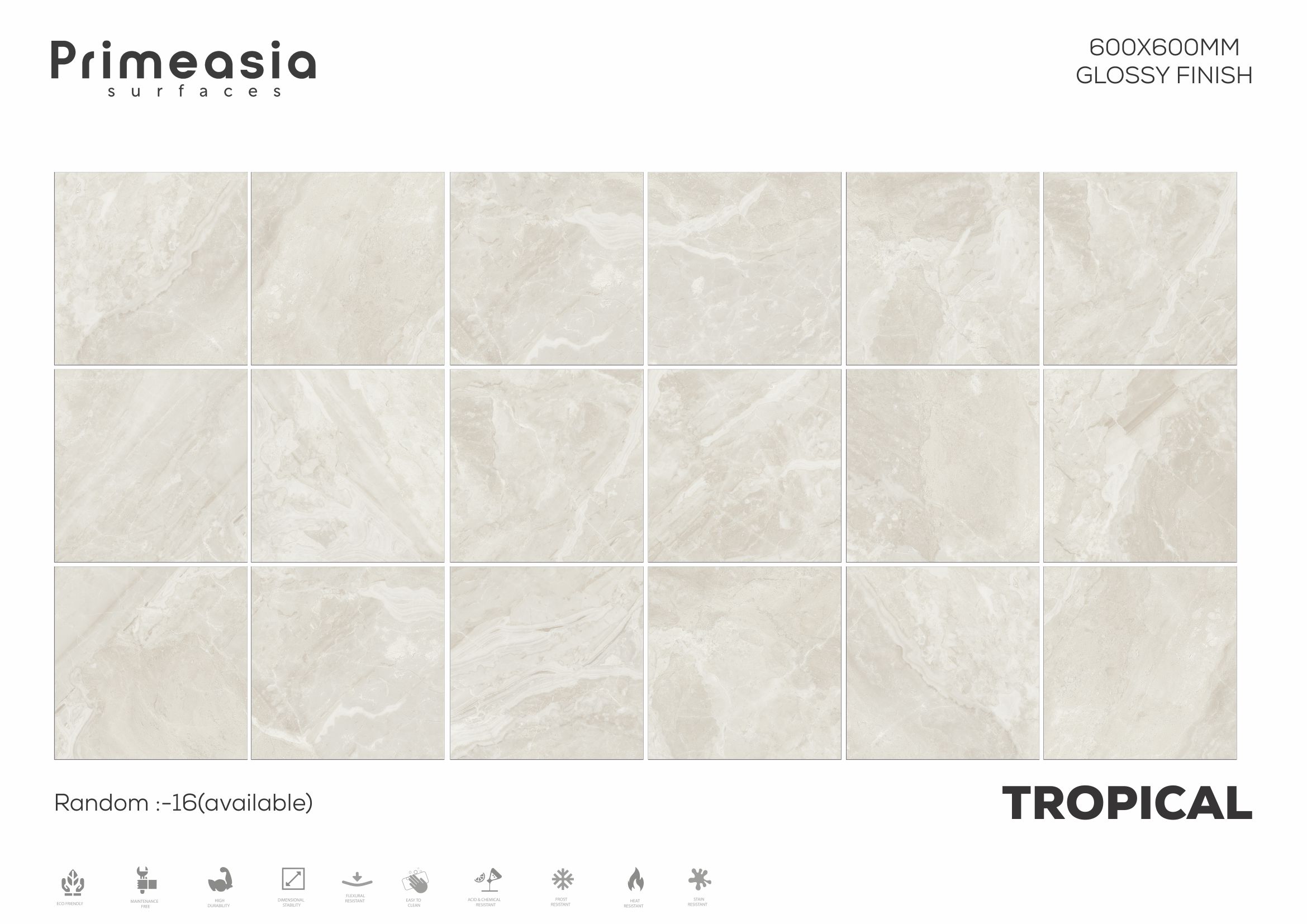 600x600 MM TROPICAL Glazed Polished Porcelain Tiles Manufacturer in India