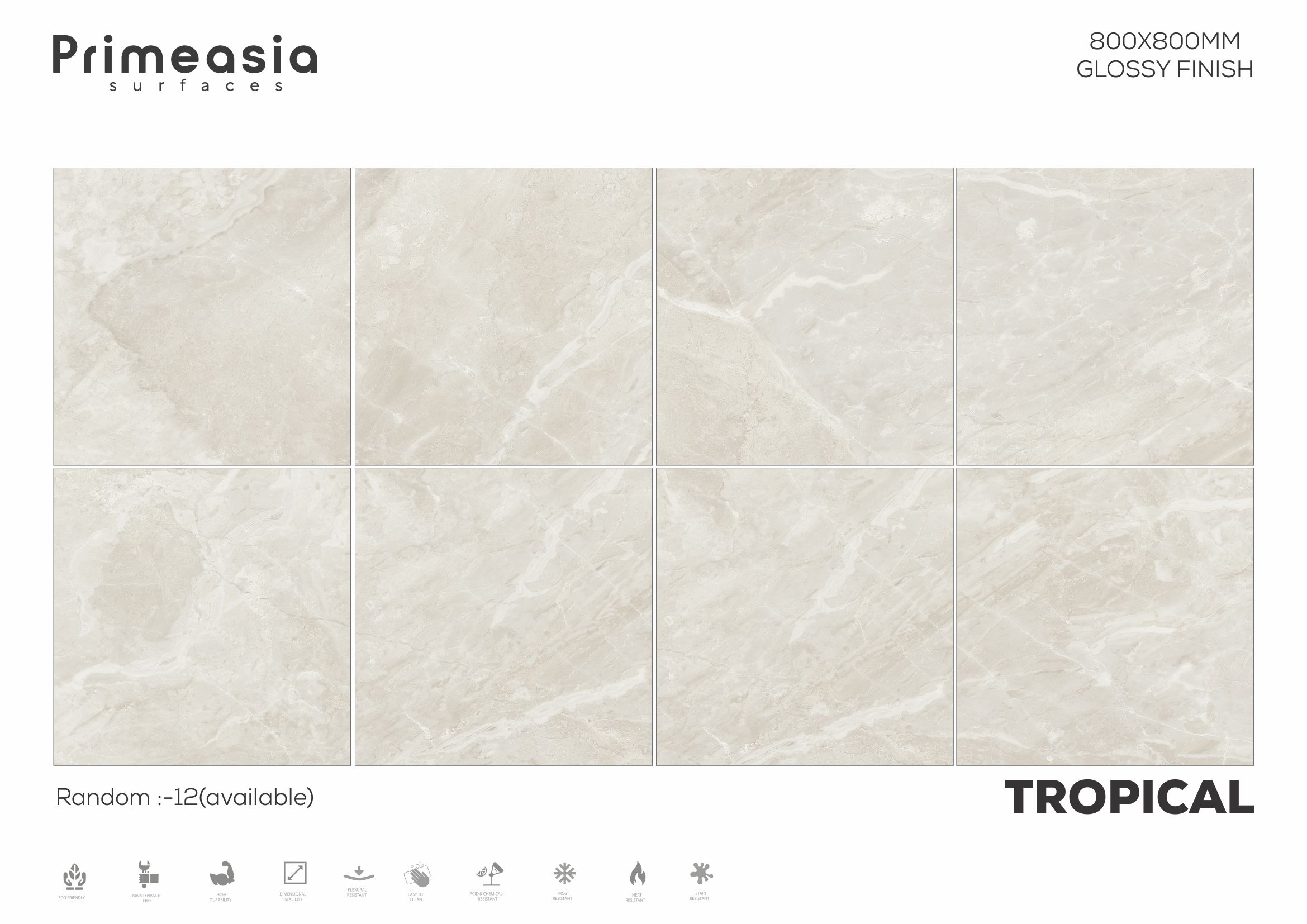 800x800 MM TROPICAL Glazed Polished Porcelain Tiles Manufacturer in India