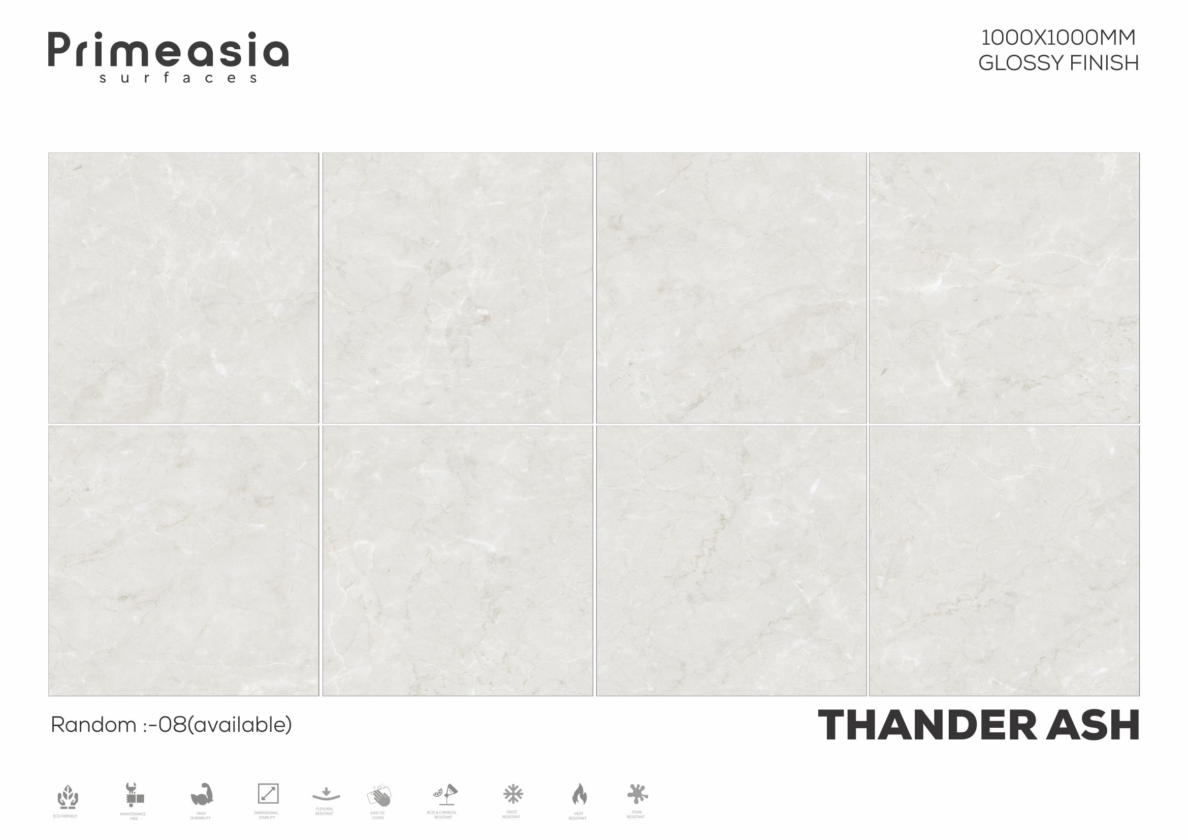 1000x1000 MM Thander Ash Glazed Polished Porcelain Tiles Manufacturer in India