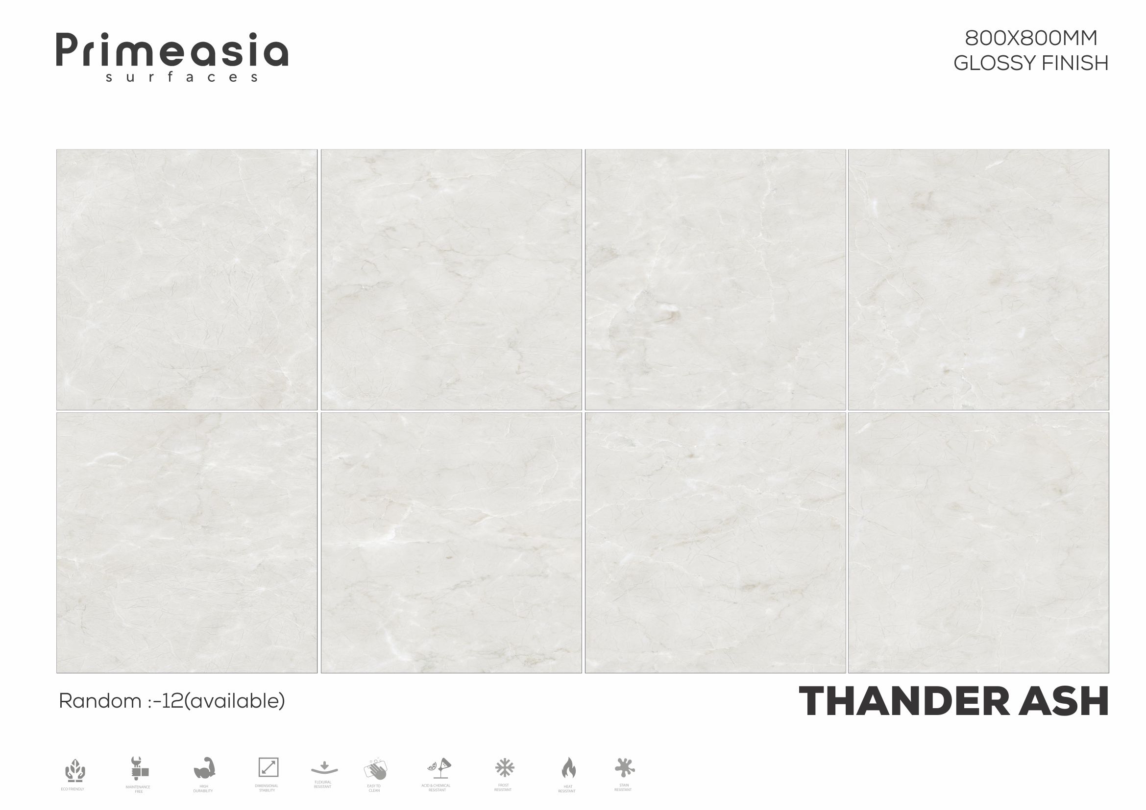 800x800 MM Thander Ash Glazed Polished Porcelain Tiles Manufacturer in India