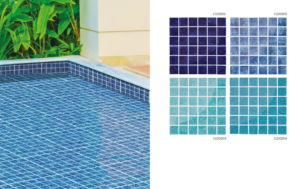 Swimming Pool: Cloudy Mosaic Tiles