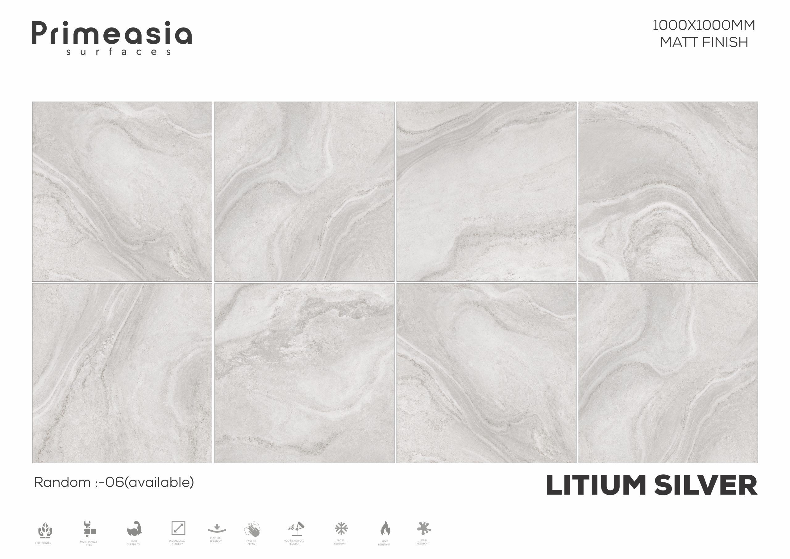 1000X1000 Litium Silver Marble Tiles Store in India