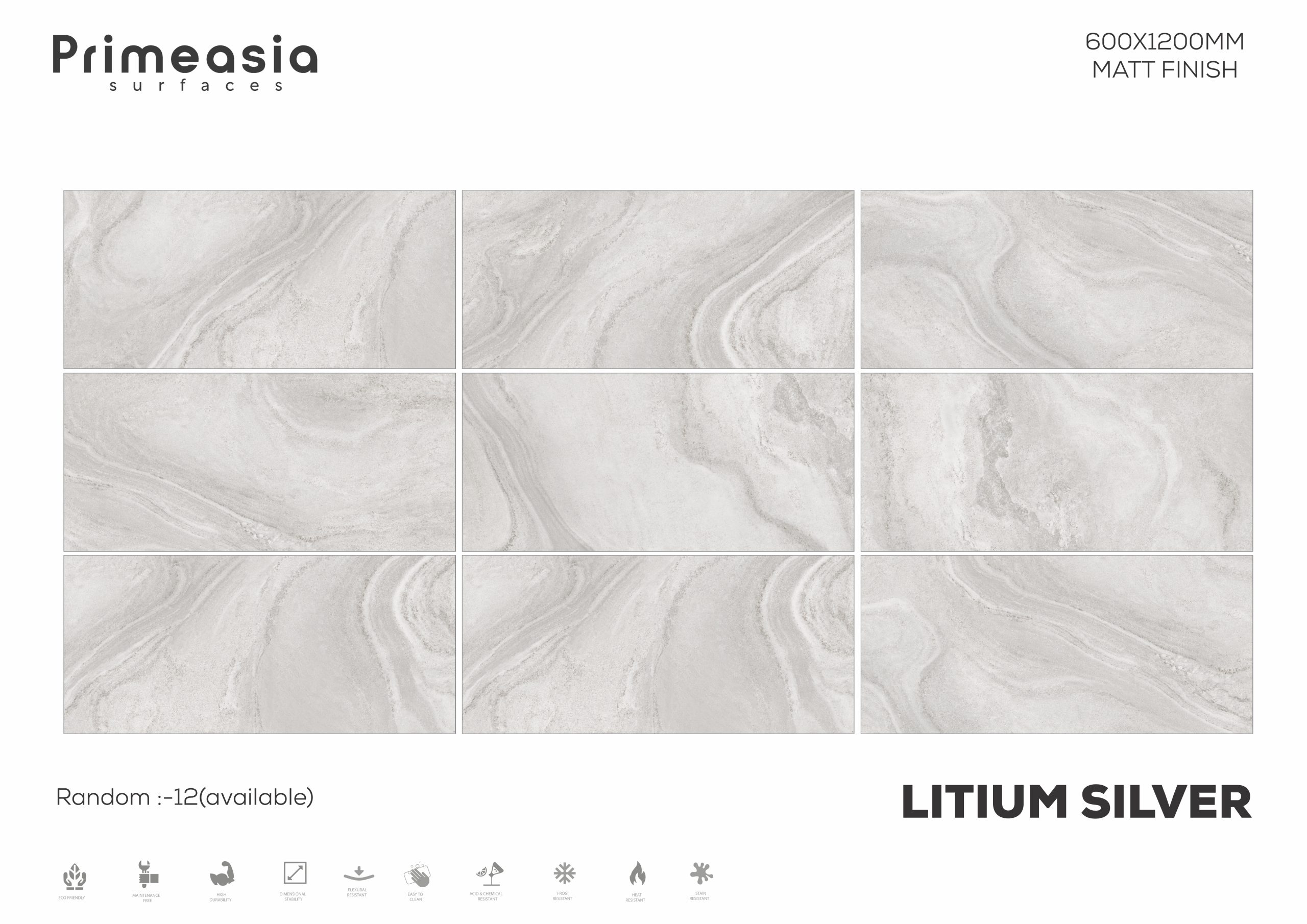 600X1200 Litium Silver Marble Tiles Store in India