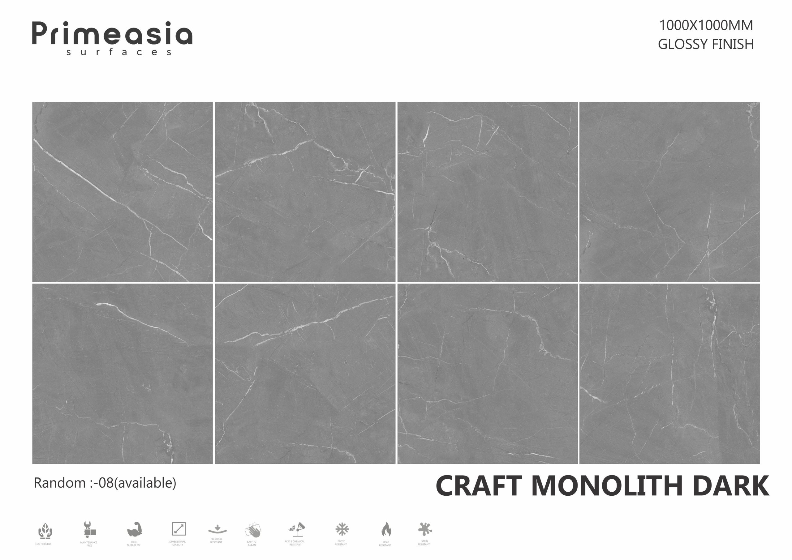 CRAFT MONOLITH DARK_1000X1000 ceramics glazed porcelain tiles manufacturer - USA