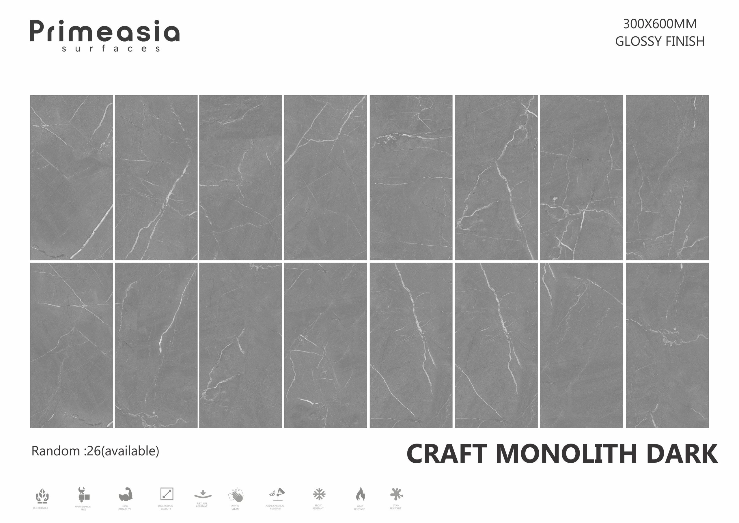 CRAFT MONOLITH DARK_300X600 ceramics glazed porcelain tiles supplier in USA