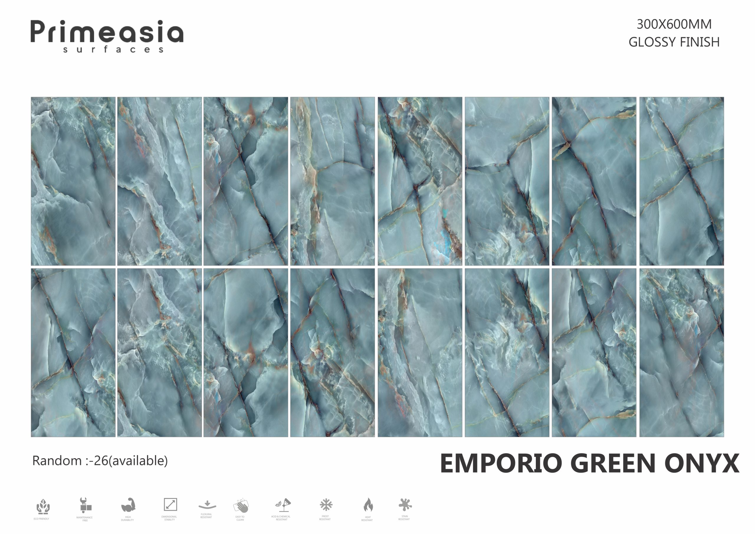 EMPORIO GREEN ONYX _300X600 Porcelain Tiles Store in India