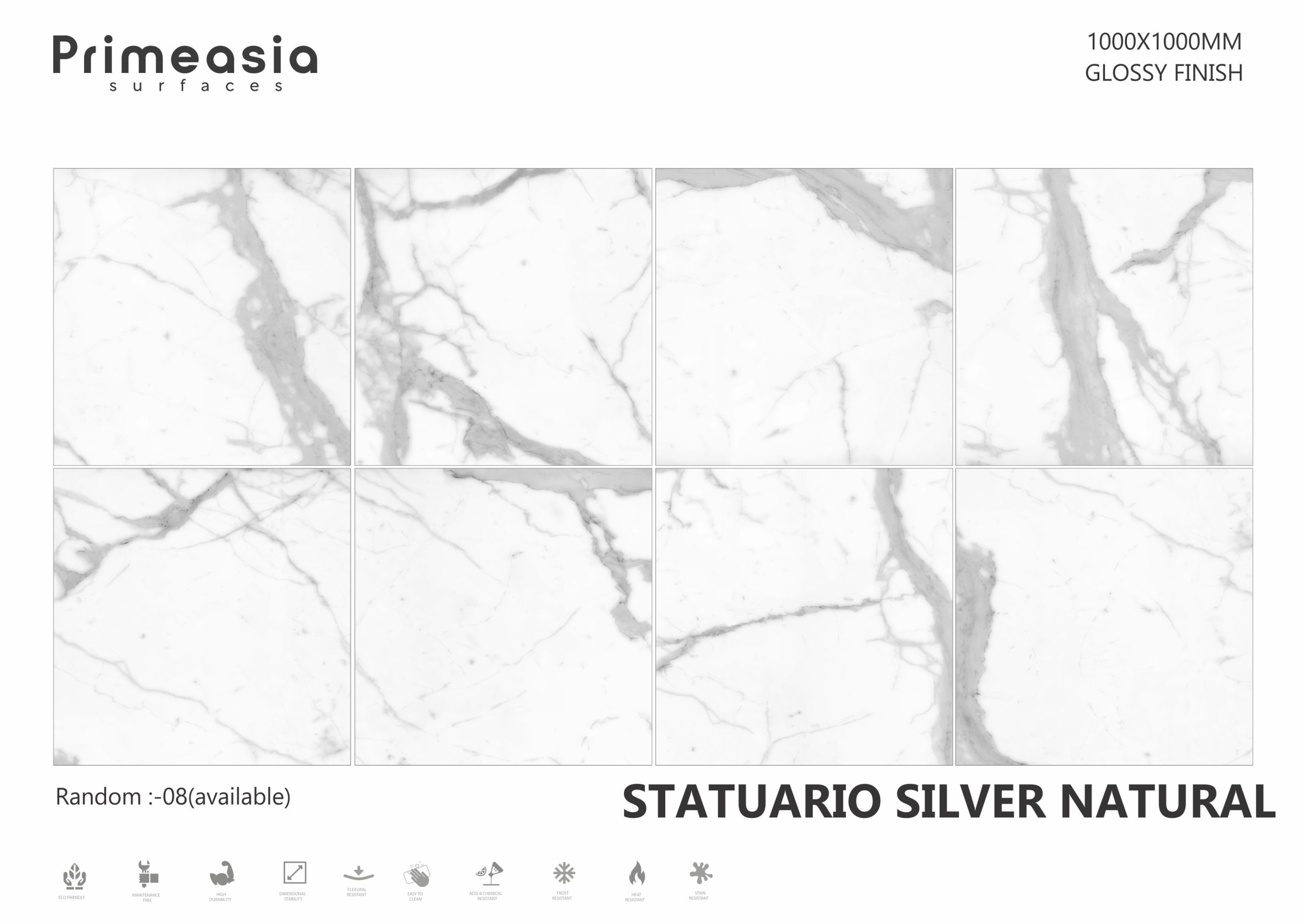 STATUARIO SILVER NATURAL_1000X1000 ceramics glazed porcelain tiles Import