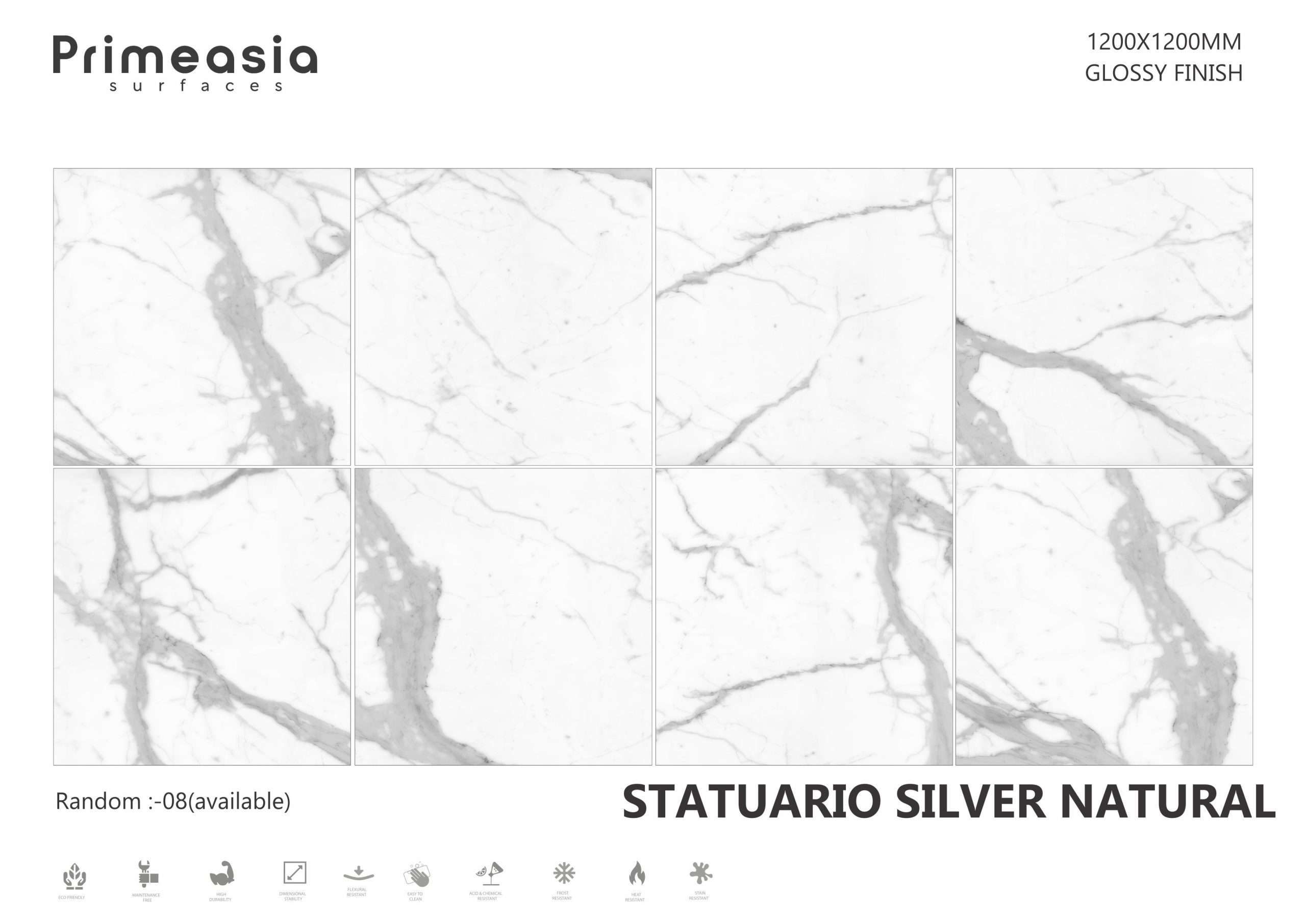 STATUARIO SILVER NATURAL_1200X1200 ceramics glazed porcelain tiles exporter from India