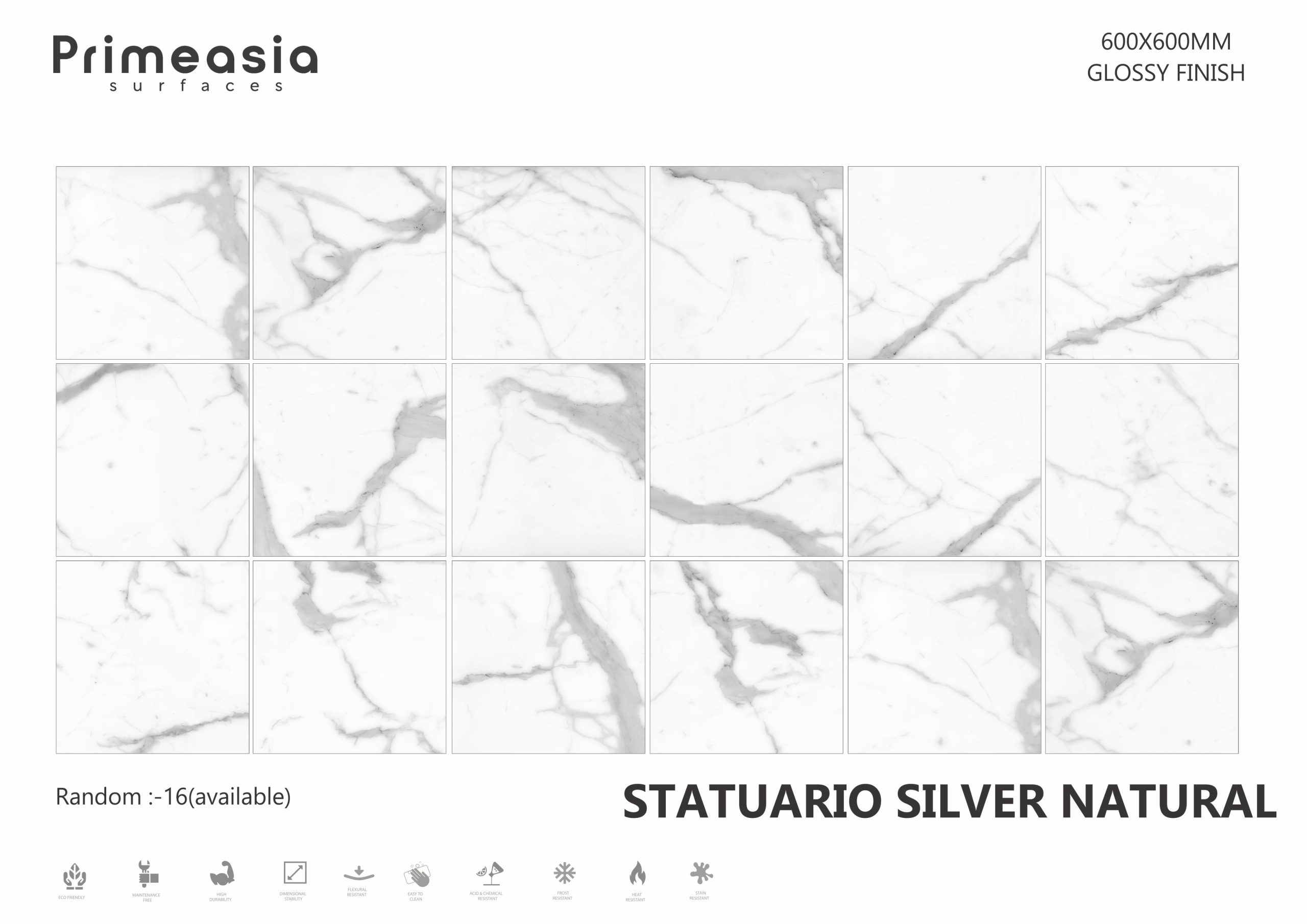 STATUARIO SILVER NATURAL_600X600 ceramics glazed porcelain tiles supplier to globally